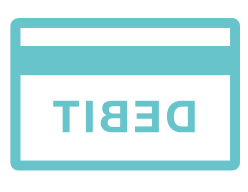 Debit card icon in teal